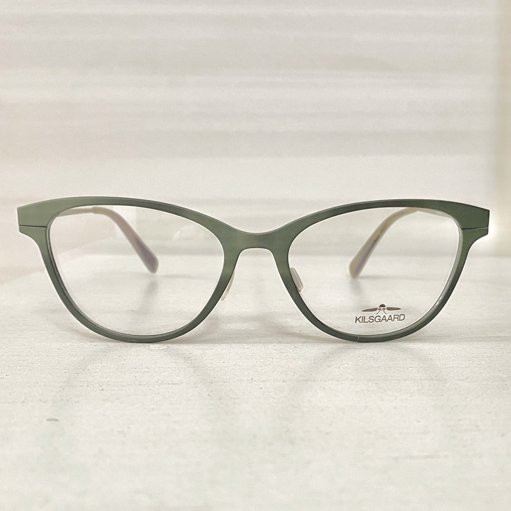 Brand New Kilsgaard Sage Green Silver Ultra Lightweight Cat Eye Eyeglasses